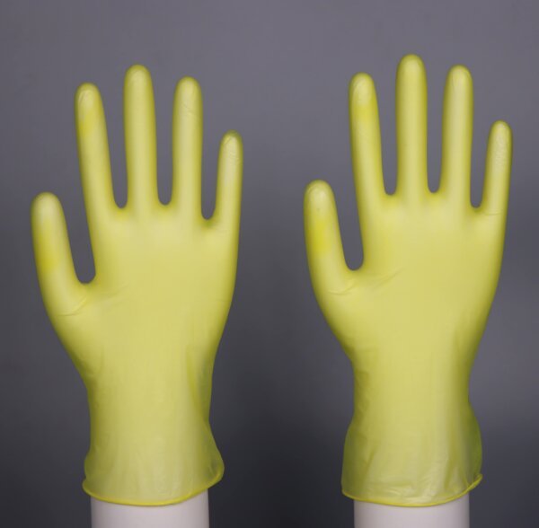 yellow pvc gloves